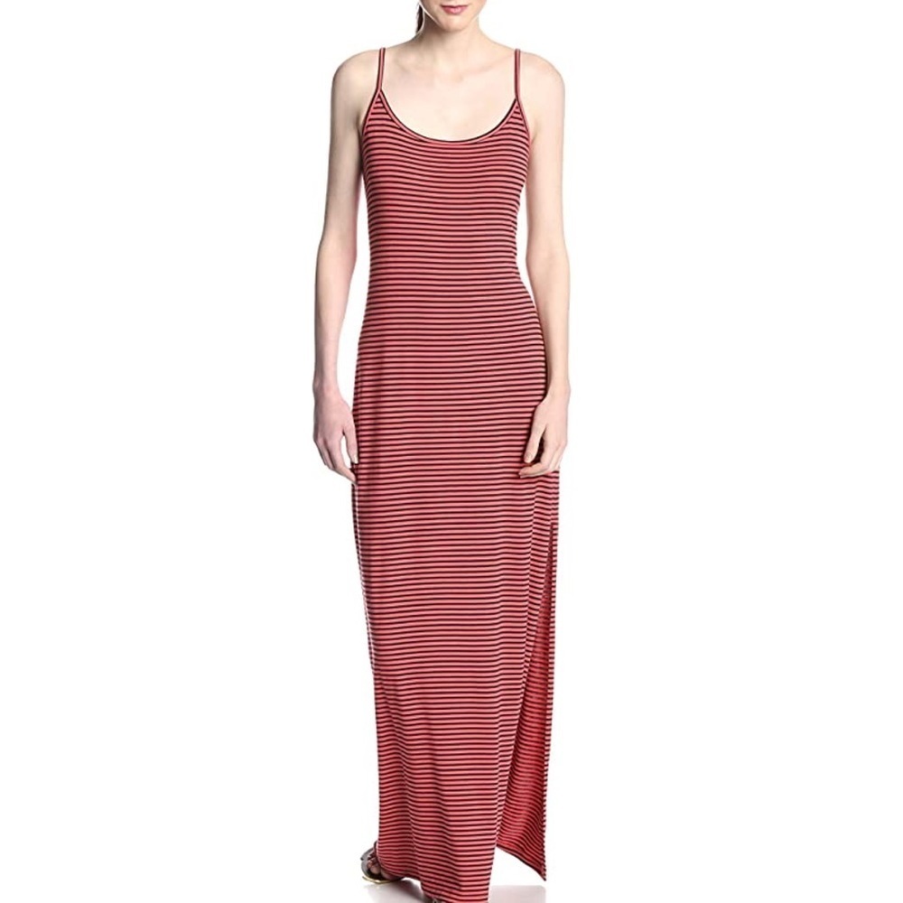 Splendid Coral Stripe maxi dress